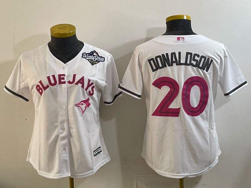 Women 2025 Nike Toronto Blue Jays #20 Donaldson White Game MLB Jersey 03->toronto blue jays->MLB Jersey